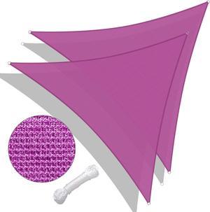 Yescom 22 Ft 97% UV Block Triangle Sun Shade Sail Canopy Cover Net Outdoor Pool 2 Pack