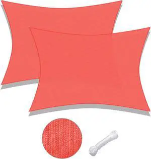 Yescom 2 Pack 19x13 Ft 97% UV Block Rectangle HDPE Sun Shade Sail Canopy Lawn Garden