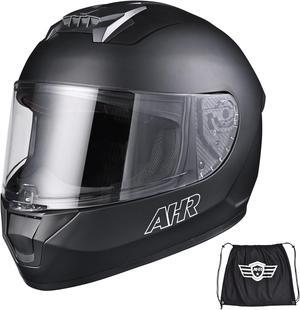 AHR RUN-F3 Full Face Motorcycle Helmet DOT Approved Street Bike Removable Liner S