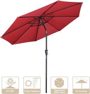 Yescom 9Ft UV50+ Aluminum Outdoor Table Patio Umbrella with Crank Tilt 3000PA Sunshade Deck Yard Garden Pool Balcony