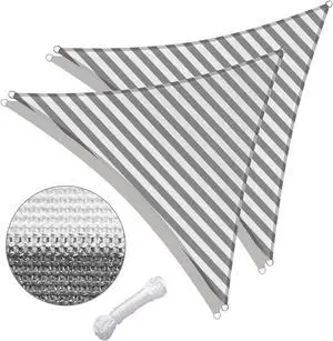 Yescom 2 Pack 7 Ft 97% UV Block HDPE Triangle Sun Shade Sail Canopy Outdoor Poolside