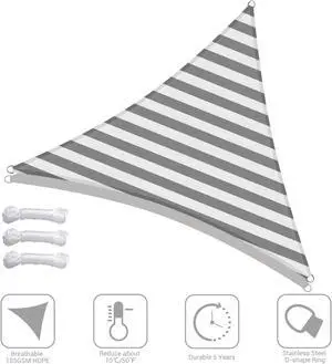 Yescom 7 Ft 97% UV Block HDPE Triangle Sun Shade Sail Canopy Outdoor Patio Poolside