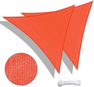 Yescom 2 Pack 11 Ft 97% UV Block Triangle Sun Shade Sail Heavy Duty HDPE Canopy Garden