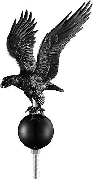 14" Flagpole Eagle Topper Finial Ornament for Telescopic Pole Black Yard Outdoor