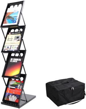 4 Pocket Foldable Magazine Brochure Rack Book Literature Holder Display Stand