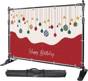 InstaHibit 8x8 ft Banner Stand Adjustable Telescopic Trade Show Display Backdrop