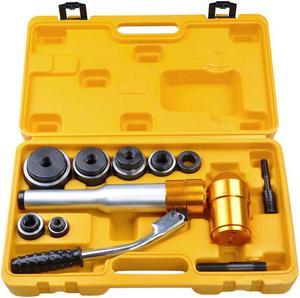 6 Dies 6 Ton Hydraulic Knockout Punch Driver Kit Hand Pump Hole Tool 11-gauge