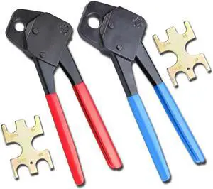 1/2" 3/4" PEX Crimper Copper Ring Crimping Tool Kit with Go/no Go Gauge 2 Pack