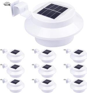 10 Pcs Solar-Powered Automatic LED Mounted Gutter Night Light Roof Outdoor Yard