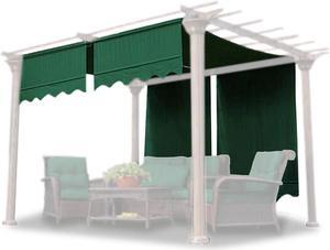 2 Pcs 15.5x4 Ft Canopy Cover Replacement with Valance for Pergola Structure Green