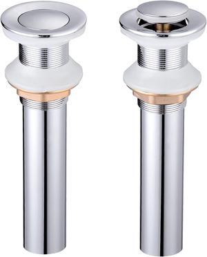 Aquaterior 2 Pack 1 3/8"  Bathroom Faucet Vessel Vanity Sink Pop Up Drain Stopper Without Overflow Polished Chrome