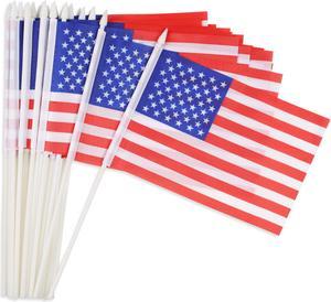 5"x8" American Stick Flag Handheld Mini US Independence Day Decoration 24 Pack