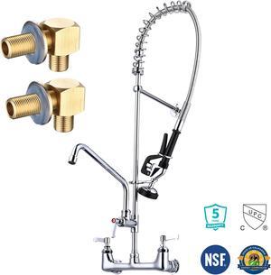 Aquaterior Wall Mount Pre-Rinse Faucet w/ Installation Kit 36" Height Sprayer