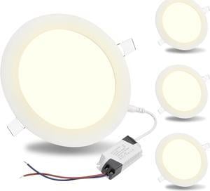 4x 9W Round LED Recessed Ceiling 5" Panel Down Light Fixture Bulb Lamp W/ Driver