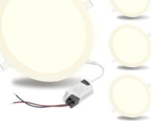 4pcs 18W LED Ceiling Panel Down Light Bulb Lamp AC 85-265V Energy Saving Warm White