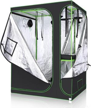 Yescom 60"x48"x80" 2in1 Grow Tent Reflective Mylar Hydroponic Plant Indoor