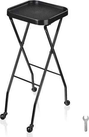 Byootique Salon Folding Rolling Tray Station Service Trolley Storage Cart For Barber Shop
