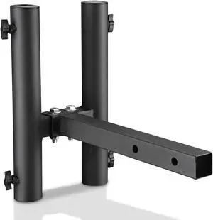 1 9/16" Hitch Mount Dual Flag Pole Holder Bracket for Truck Car Trailer SUV RV Jeep