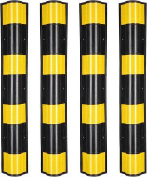 Yescom 31" Rubber Round Edge Corner Guard w/ Reflective Yellow Strip For Garage 4 Packs