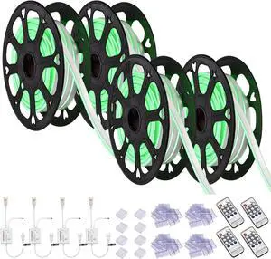 Yescom 4 Pack 50ft Green LED Neon Rope Lights w/ Remote Control for Bar Party St Patrick's Day Decoration