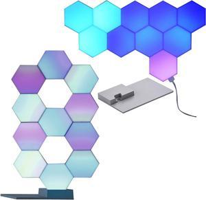 Yescom APP Control WiFi Hexagon LED Light Kit 21 Blocks & Base w/Alexa Google Wall Game Room Decor Gift