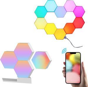 Yescom APP Control WiFi Hexagon LED Light Kit 14 Blocks & Base w/Alexa Google Home Game Room Decoration