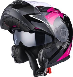 AHR RUN-M3 Modular Flip Up Helmet Full Face Dual Visor DOT Motorcycle Bike L