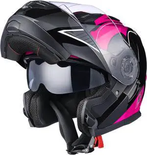 AHR RUN-M3 Modular Flip Up Helmet Full Face Dual Visor DOT Motorcycle Bike XXL