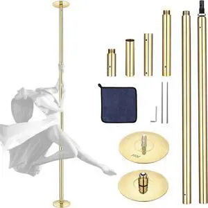 Yescom Professional Stripper Pole Static Spinning Dancing Pole Kit 9.25FT for Party Club Exercise Fitness, Gold