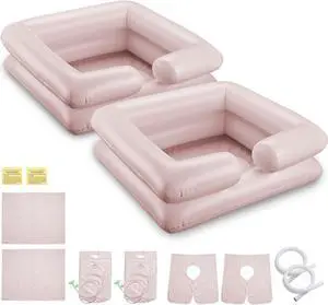 Inflatable Shampoo Bowl Kit Set of 2 Hair Washing Basins For Elderly Disabled