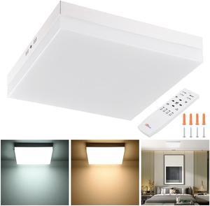 36W Dimmable LED Ceiling Light 3000 to 6000K 11" Square Flush Mount Remote Lamp