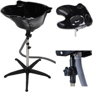 Shampoo Bowl Hair Beauty Salon Height Adjustable Basin Treatment Barber Tool Black