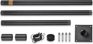 Yescom 10 Ft Sun Shade Sail Pole Post Canopy Awning Deck Patio Backyard with Pole Bracket Clamp Powder Patio Outdoor 121" Black