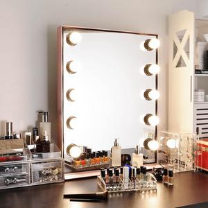 Byootique Lighted Hollywood Vanity Mirror 10pcs Dimmable LED Tabletop Mount Makeup