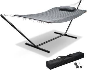 Hammock with Stand for 2 Person 500Lbs with Carrying Case Outdoor Patio Camping