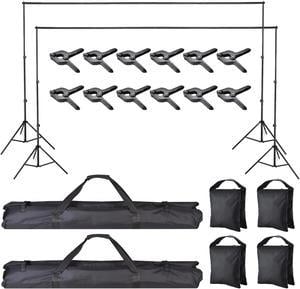 7x10Ft Photography Background Backdrop Support Stand Kit For Live Stream 2 Packs