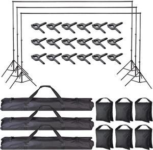 7x10Ft Photography Background Backdrop Support Stand Kit For Live Stream 3 Packs