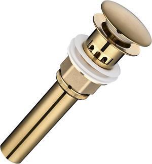 Aquaterior Bathroom Pop Up Drain with Overflow Lavatory Vessel Basin Sink Gold