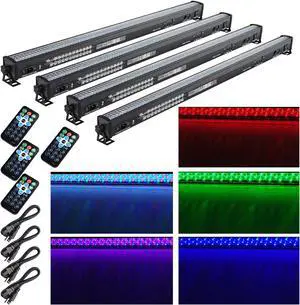 4 Packs 30W LED Wall Washer Light Bar w/ Remote DMX RGB Color Changing Party