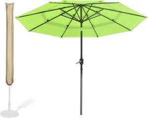 Yescom 11 Ft 3 Tier Patio Umbrella with Protective Cover Crank Push to Tilt Poolside