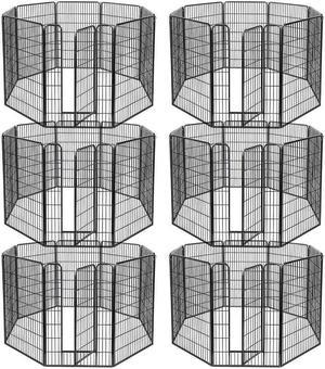 48 Pieces 28"x47" Pet Playpen Extra Large Dog Exercise Fence Panel Crate Outdoor