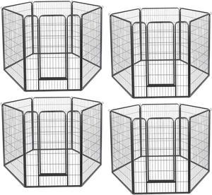 Yescom Dog Playpen 24 Panels 47 inch Height Heavy Duty Outdoor Indoor Camping RV Fence Barrier Metal Puppy Exercise Kennel for Large/Medium/Small Dogs