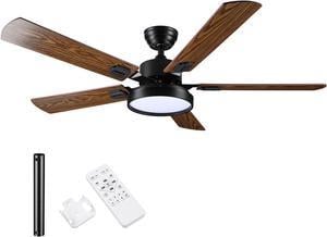 DELight 52" Ceiling Fan with Light & Remote 6 Speed Chandelier Lamp Reversible Indoor