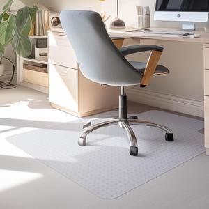 Costway 47'' x 47'' PVC Chair Floor Mat Home Office Protector for Hard Wood Floors