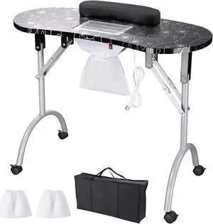 Byootique Portable Folding Manicure Nail Table Station Salon Desk Vented LED Beauty Spa Byootique Portable Folding Manicure Nail Table Station Salon Desk Vented LED Beauty Spa