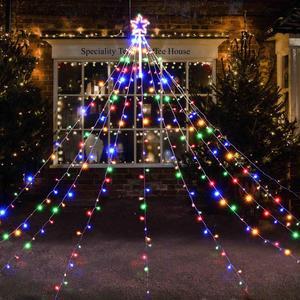 Smart Christmas Decorations Lights with Star Topper, 11.48ft 350 LED DIY  Waterfall Tree Lights with Remote Timer Color Changing Lights Music Sync  APP Control for Indoor Outdoor Yard Patio Party Decor 