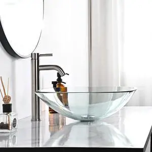 Aquaterior 23" Vessel Sink Drop in Ceramic Basin Pop up Drain Bathroom 2 Pack
