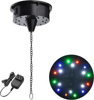 Yescom 6 RPM Rotating Disco Ball Motor with 18 RGBW LED Light for 6 8 12" Mirror Ball, DJ Party Weddings KTV Club Decorate, ETL Certificated