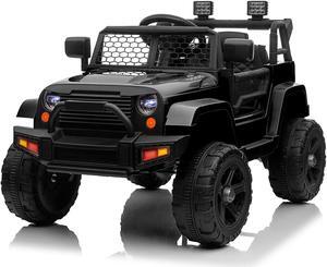 Yescom 12V Kids Ride On Truck Car Jeep with Remote Control, LED,3 Speeds Black