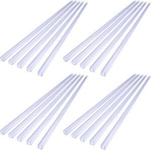 DELight® 20Pcs 39 3/8" x 9/16" x 9/16" Clear PVC Channel Mounting Holder Acc for 9/16" LED Neon Flex Strip Light